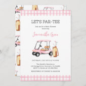 ガールゴルフ赤ちゃんシャワー 招待状 (正面/裏面)