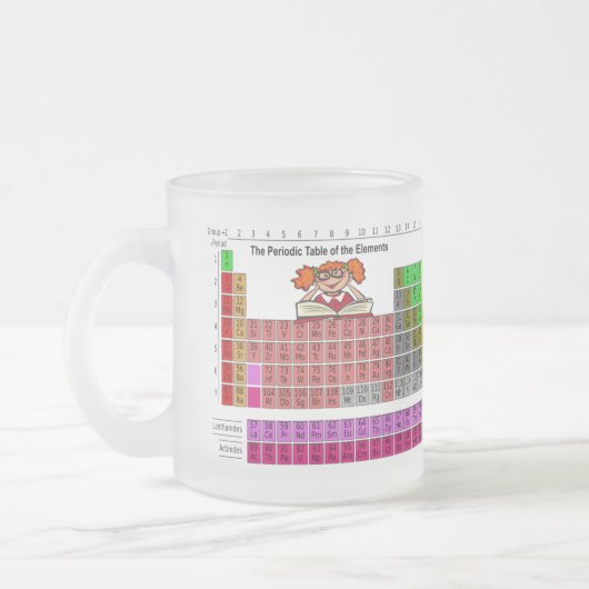 ガールサイエンス付き周期表デザイン フロストグラスマグカップ (左)