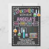 ガールサイエンス実験誕生日パーティーの招待 招待状 (正面)