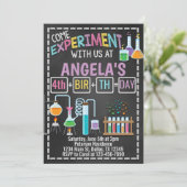 ガールサイエンス実験誕生日パーティーの招待 招待状 (スタンド正面)
