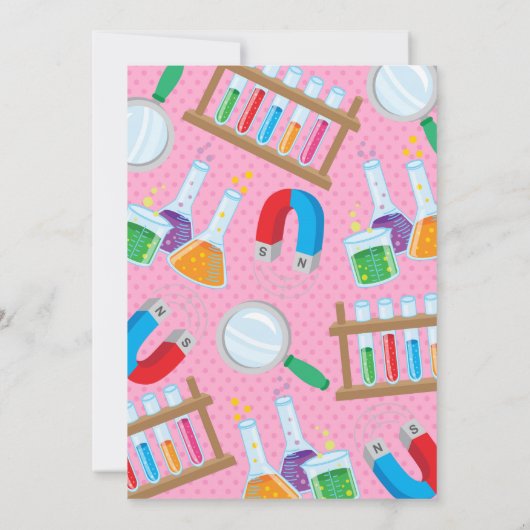ガールサイエンス実験誕生日パーティーの招待 招待状 (裏面)