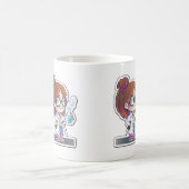 ガールサイエンティストクラシックステッカーArt Mug, 11 oz コーヒーマグカップ (中央)