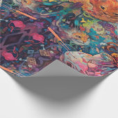 ガールサイケデリックアリスin wonderlandテーマ ラッピングペーパー (角)