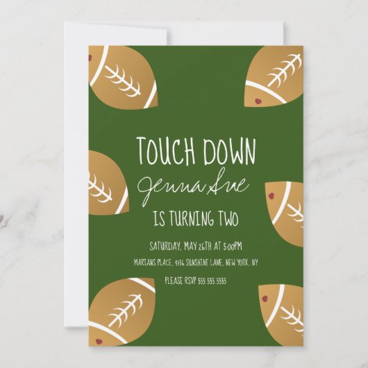 ガールサッカースポーツ誕生日パーティーへの招待 招待状 (正面)