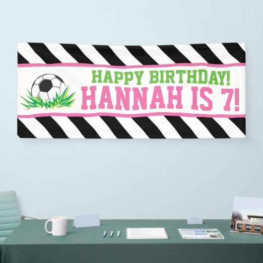ガールサッカーハッピーバースデーバナー 横断幕 (トレードショー)