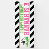 ガールサッカーハッピーバースデーバナー 横断幕 (縦)