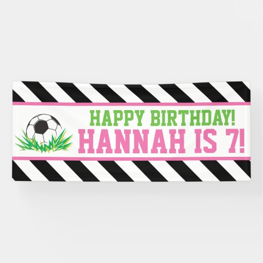 ガールサッカーハッピーバースデーバナー 横断幕 (横)