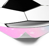 ガールサッカーボールパステルスターパーソナライズされたズ名 ポスター (角)