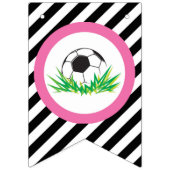 ガールサッカー誕生日パーティペナントバナー バンティングフラッグ (第1の旗)