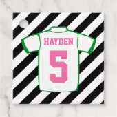 ガールサッカー誕生日パーティーメッセージカード フェイバータグ (正面)