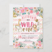 ガールサファリの誕生日の招待状 招待状 (正面)