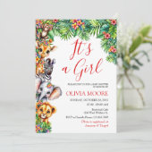 ガールサファリの赤ちゃんシャワー 招待状 (スタンド正面)