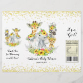 ガールサファリひまわり赤ちゃんシャワーチップバッグラッパー チラシ (正面)