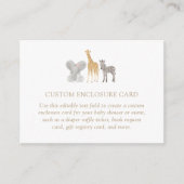 ガールサファリアニマルズベビーシャワーカスタム エンクロージャーカード (正面)