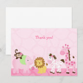 ガールサファリカスタマイズフラットサンキューノート サンキューカード (正面/裏面)