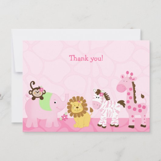 ガールサファリカスタマイズフラットサンキューノート サンキューカード (正面)