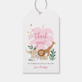ガールサファリバースデーパーティーありがとうギフトラベル ギフトタグ (正面)