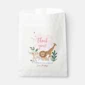 ガールサファリバースデーパーティーありがとうギフトラベル フェイバーバッグ (正面)