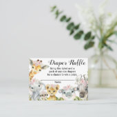 ガールサファリベイビーシャワーおむつラッフルチケット 名刺 (スタンド正面)