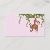 ガールサファリベイビーシャワーおむつラッフルチケット 名刺 (裏面)