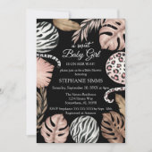 ガールサファリベイビーシャワー 招待状 (正面)