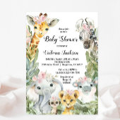 ガールサファリベビーシャワー招待状 招待状