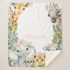 ガールサファリベビーブランケット シェルパブランケット