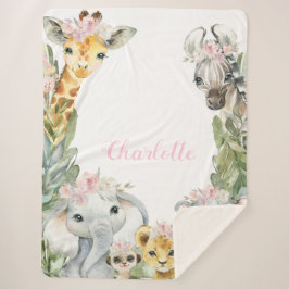ガールサファリベビーブランケット シェルパブランケット