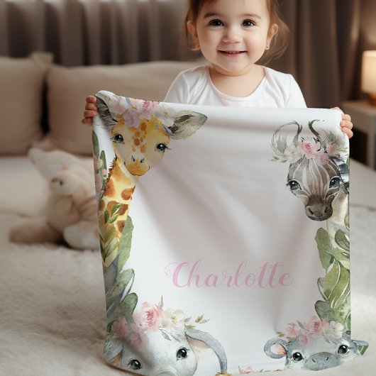 ガールサファリベビーベビーブランケット シェルパブランケット