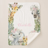ガールサファリベビーベビーブランケット シェルパブランケット (正面)