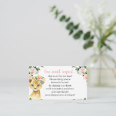 ガールサファリ動物の赤ちゃんシャワーブックリクエストカード エンクロージャーカード (スタンド正面)