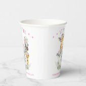 ガールサファリ動物ベビーシャワー紙カップ 紙コップ (右)