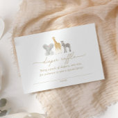 ガールサファリ動物赤ちゃんシャワーおむつラッフル エンクロージャーカード