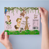 ガールサファリ動物赤ちゃんシャワーチップバッグラッパー チラシ (手)