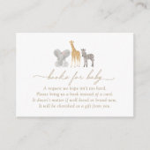 ガールサファリ動物赤ちゃんシャワーベビー エンクロージャーカード (正面)