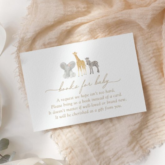 ガールサファリ動物赤ちゃんシャワーベビー エンクロージャーカード