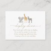 ガールサファリ動物赤ちゃんシャワー表示シャワー エンクロージャーカード (正面)