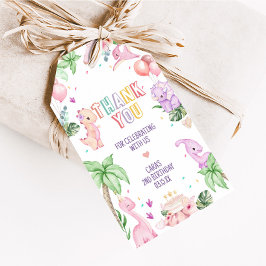 ガールサファリ恐竜バースデーパーティーメッセージカード ギフトタグ