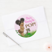 ガールサファリ赤ちゃんシャワーお気に入りステッカー ラウンドシール (封筒)