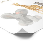 ガールサファリ赤ちゃんシャワーの好意サイン ポスター (角)