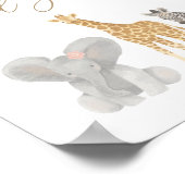 ガールサファリ赤ちゃんシャワーカードとギフトサイン ポスター (角)