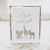 ガールサファリ赤ちゃんシャワーカードとギフトサイン ポスター