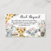 ガールサファリ赤ちゃんシャワーブックリクエストカード 名刺 (正面)