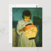 ガールサマーナイトブルークリッティゲンランタンコースト ポストカード (正面/裏面)