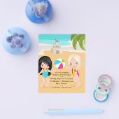 ガールサマービーチ誕生日パーティー チラシ (シングル)