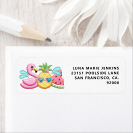 ガールサマービーチ誕生日差出人住所ラベル ラベル