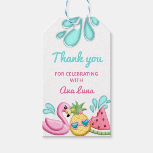 ガールサマービーチ誕生日 ギフトタグ (正面)