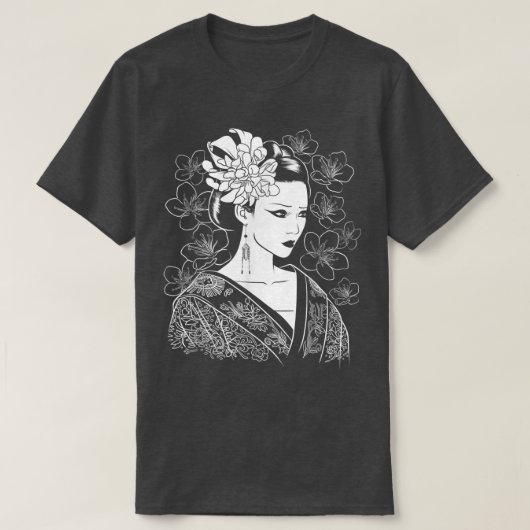 ガールサムライ日本のシノビファイター忍者武術 Tシャツ (デザイン正面)