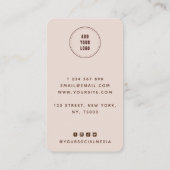 ガールサングラスイラストレーションメイク美しいファッション 名刺 (裏面)