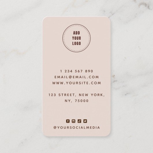 ガールサングラスイラストレーションメイク美しいファッション 名刺 (裏面)